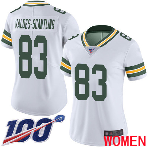 Green Bay Packers Limited White Women 83 Valdes-Scantling Marquez Road Jersey Nike NFL 100th Season Vapor Untouchable